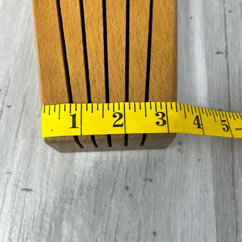 Vintage Hardwood Knife Holder Fruit Wooden Block Wall Mount